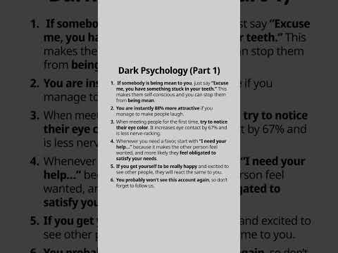 Dark psychology part 1