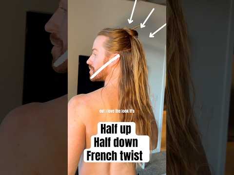 Half up half down easy French twist hairstyle tutorial #HairTutorial #Hairstyle #frizzyhairtips