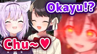 Okayu Kisses Subaru and Summons A Jealous Korone 【ENG Sub/Hololive】