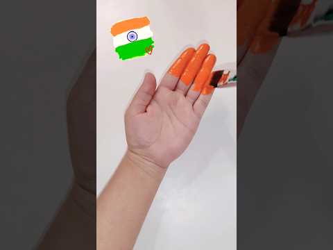 Indian flag painting on hand | 🇮🇳 art | independence day art | happy independence day 🫡🇮🇳 #shorts