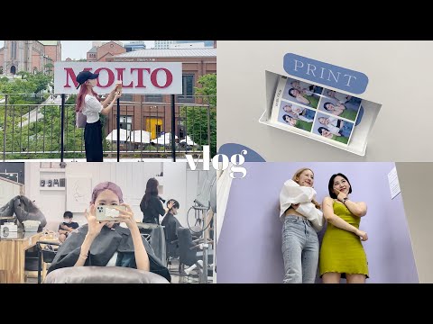 【韓国生活vlog】 美容DAY＋韓国のホットプレイス＋プチvlog💇🏻‍♀️💗🍩일상 브이로그 / 피부관리 / 미용실 / 친구랑 홍대에서 놀기 🌷