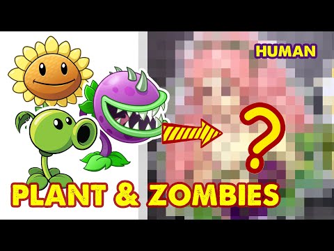 Drawing Plant Vs. Zombie Characters Into Human | Huta Chan Studio