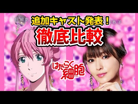 【はたらく細胞全キャスト】超豪華！実写とアニメを完全比較！赤血球：永野芽郁/白血球：佐藤健/ヘルパーT細胞：染谷将太/肝細胞：深田恭子/肺炎球菌：片岡愛之助/Fukase SEKAI NO OWARI