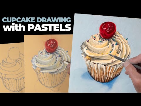 Cupcake with Pastels - Real-time Art Instruction