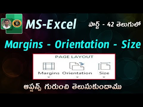 Margins, Orientation & Size Options in Telugu || MS EXCEL || By K. Ramesh