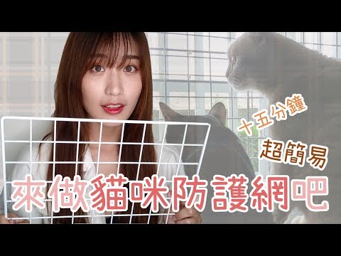 DIY教學!十五分鐘低成本貓咪防護網!防止貓咪墜樓逃家!｜貓與香菜實戰教學