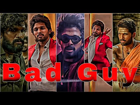 No Love × Allu Arjun Full Screen Status | Allu Arjun Attitude Full Screen Status | Bad Guy |