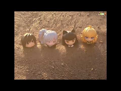 Team RWBY sinking in quicksand :3 ❤️🤍🖤💛