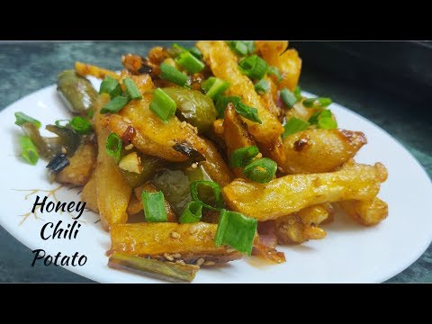 How to make Honey Chilli Potato || Honey Chili Potato in Telugu  || Telangana Ruchulu