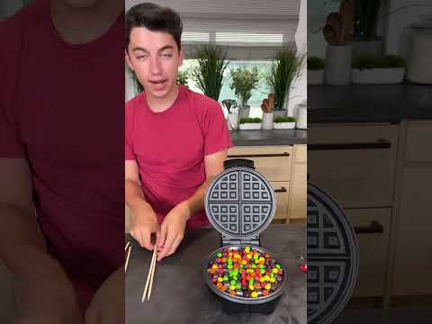 Taste Testing A Skittles Waffle Pop!