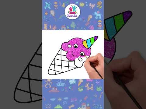 How to Draw Unicorn Ice Cream 🦄🍦#Shorts #howtodraw