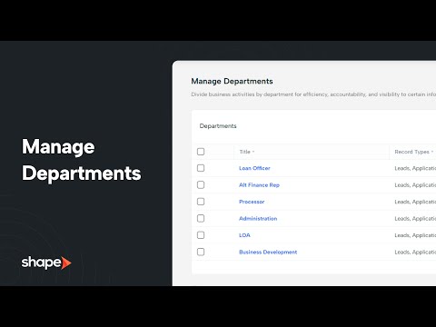 Department Workflows - Hiding Record Types