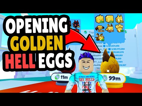 Opening GOLDEN HELL EGGS in Pet Simulator X (Roblox)