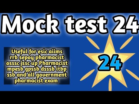 mock test24 forgovernmentpharmacistexam preparation#rrbpharmacistexam#ossscpharmacistandmphwexam2024