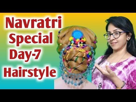 How to creat hairstyle for Navratri day -7💫 ll Navratri hairstyle Look by db patel ll❤️