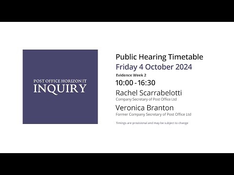 Veronica Branton - Day 181 PM (04 October 2024) - Post Office Horizon IT Inquiry