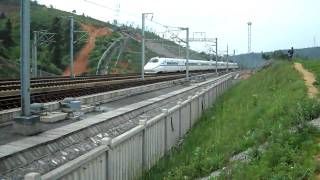 近拍武廣高鐵快速通過 (China High-speed)