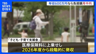 「子ども・子育て支援金」年収600万円で月1000円の負担に、年収400万円で月650円に｜TBS NEWS DIG