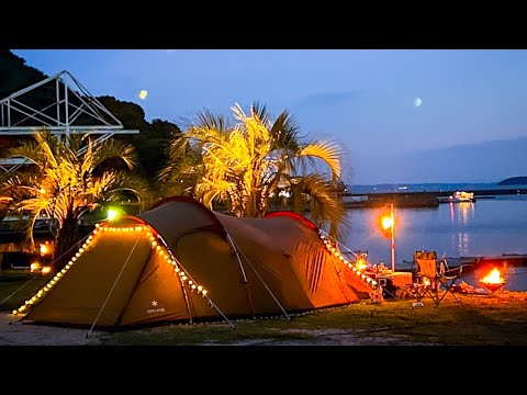 【オートキャンプ場】Snow peak tent [ Camping in Japan Nishiura Campground ] Acampamento no Japão 2022