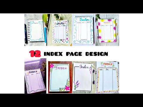 12 Index page design ✨😊|school project assignment and journals #youtube #indexpage