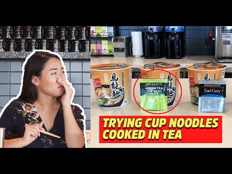 Trying Cup Noodles Cooked in ChaTime Milk Tea [New Food Hack]