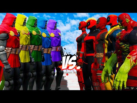 TEAM DOCTOR DOOM COLOR VS TEAM DEADPOOL - EPIC SUPERHEROES WAR