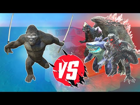 KONG try to save Goro And Family from Evolved Godzilla, Shin Godzilla and Mechagodzilla