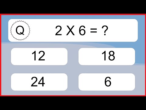 20 Multiplication Quiz Exercises for Kids