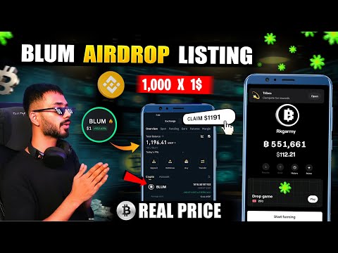 BLUM COINS 1$ PRICE 😱 || CLAIM  BLUM AIRDROP IN BINANCE WITHDRAWAL ||  BLUM LSITING DATE