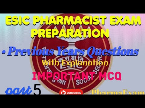 ESIC PHARMACIST PREVIOUS YEAR QUESTION 2016 Explanation #esic_pharmacist #pharmacistexampreparation