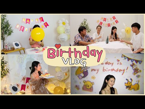 Birthday Vlog 🎂 แชร์ไอเดียฉลองวันเกิดง่ายๆที่บ้าน + ถ่ายรูปเบิร์ดเดย์ฟิลเกาหลี 🥂| Holidear