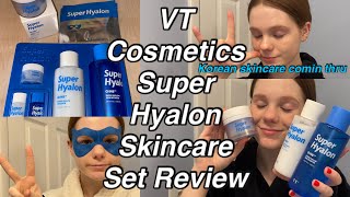 VT Cosmetics Super Hyalon Skin Care Set Review! 💧💙 this Korean skin care saved my skin!