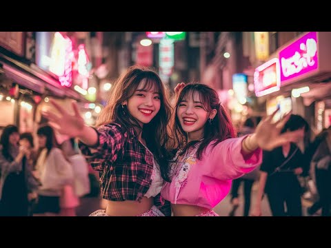 Dancing in Harajuku at night