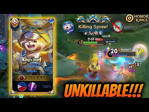 MENKI "UNKILLABLE" TANK BUILD JUNGLE GAMEPLAY RANK GRANDMASTER - HONOR OF KINGS