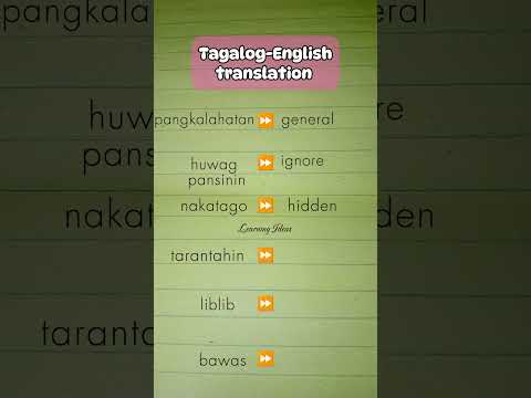 TAGALOG-ENGLISH TRANSLATION VOCABULARY WORDS #learnenglish #tagalogenglishtranslation #vocabulary