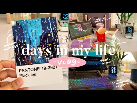 🍄 A VLOG: making time for myself, mechanical keyboard unboxing, pantone challenge, new stickers