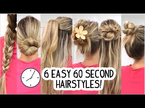 EASY 60 SECOND, ON-THE-GO, RUNNING LATE, QUICK HAIRSTYLES! Short, Medium, and Long Hair Tutorial