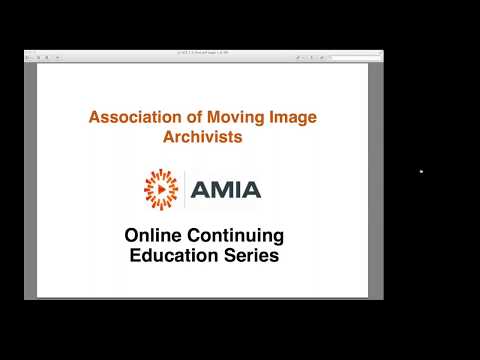 AMIA Online |  Digital Formats - Audio Part One (2 of 8)