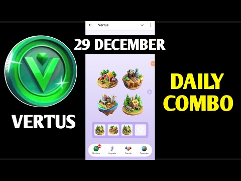 Vertus Combo Cards Today 30 December | Vertus Daily Combo | Vertus Combo Cards | Vertus Combo