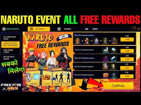 Naruto 2025 🥳 ALL FREE BUNDLES 🔥 REWARDS | New Event Free Fire | FF max New Event Update Today