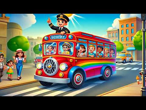 The Wheels on the Bus Adventure Kids Song & Fun Cartoon Bear Sensory 🌈