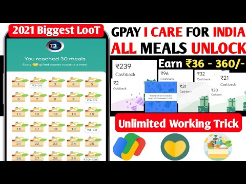 G-Pay I-Care For India Offer | All Meals Unlock Trick 😱 Live | Earn upto ₹360 In Bank For All User