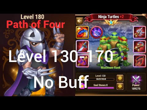 Level 130-170 Path of Four NO BUFF! Hero Wars Dominion Era