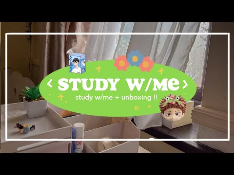 🍉 study w/ me + unboxing !!