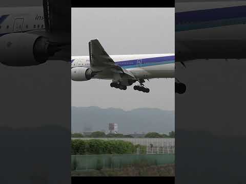 伊丹空港・飛行機着陸シーン(2015年撮影・手振れ注意)　#shorts #千里川堤防 #airport