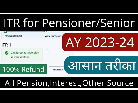 ITR filing online 2023-24 for pensioner, ITR for senior citizen for Pension,Interest,LIC pension