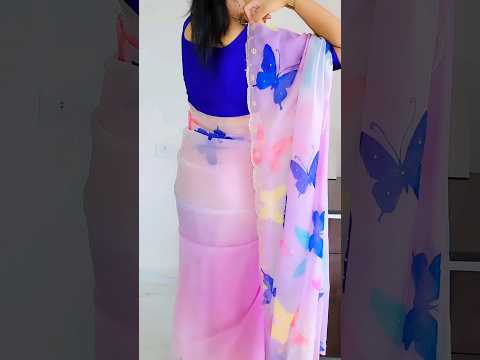 Organza saree draping #saree #sareedrapping #shortsvideo #ytshorts