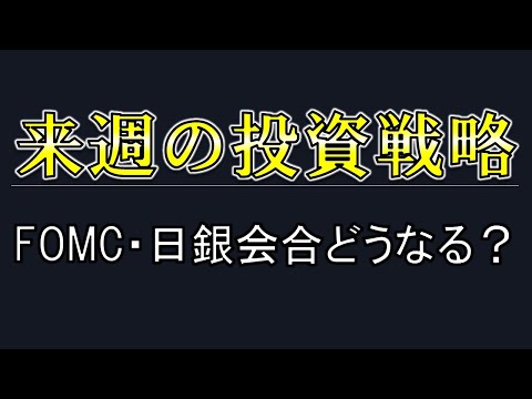 FOMC・日銀会合を控えた来週の投資戦略！米国株は●気です【兼業投資家向け】