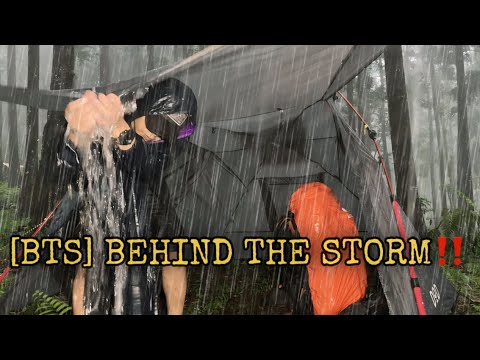 [BTS] Behind The Storm‼️ Alone in Umbrella Tent with Thunderstorm • Behind The Scence