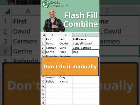 Flash Fill to Combine Columns Fast in Excel #shorts #excel #exceltips #spreadsheet